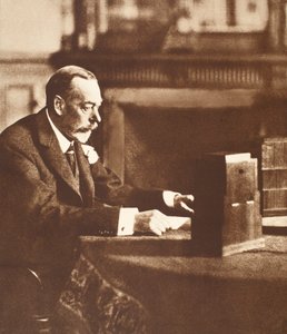 King George Broadcasting to the Empire on Christmas Day at Sandringham, 1935